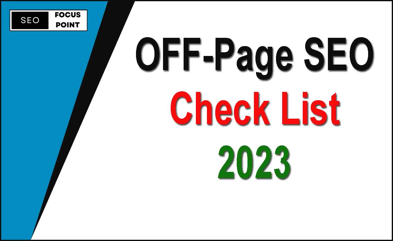 Off page SEO Checklist